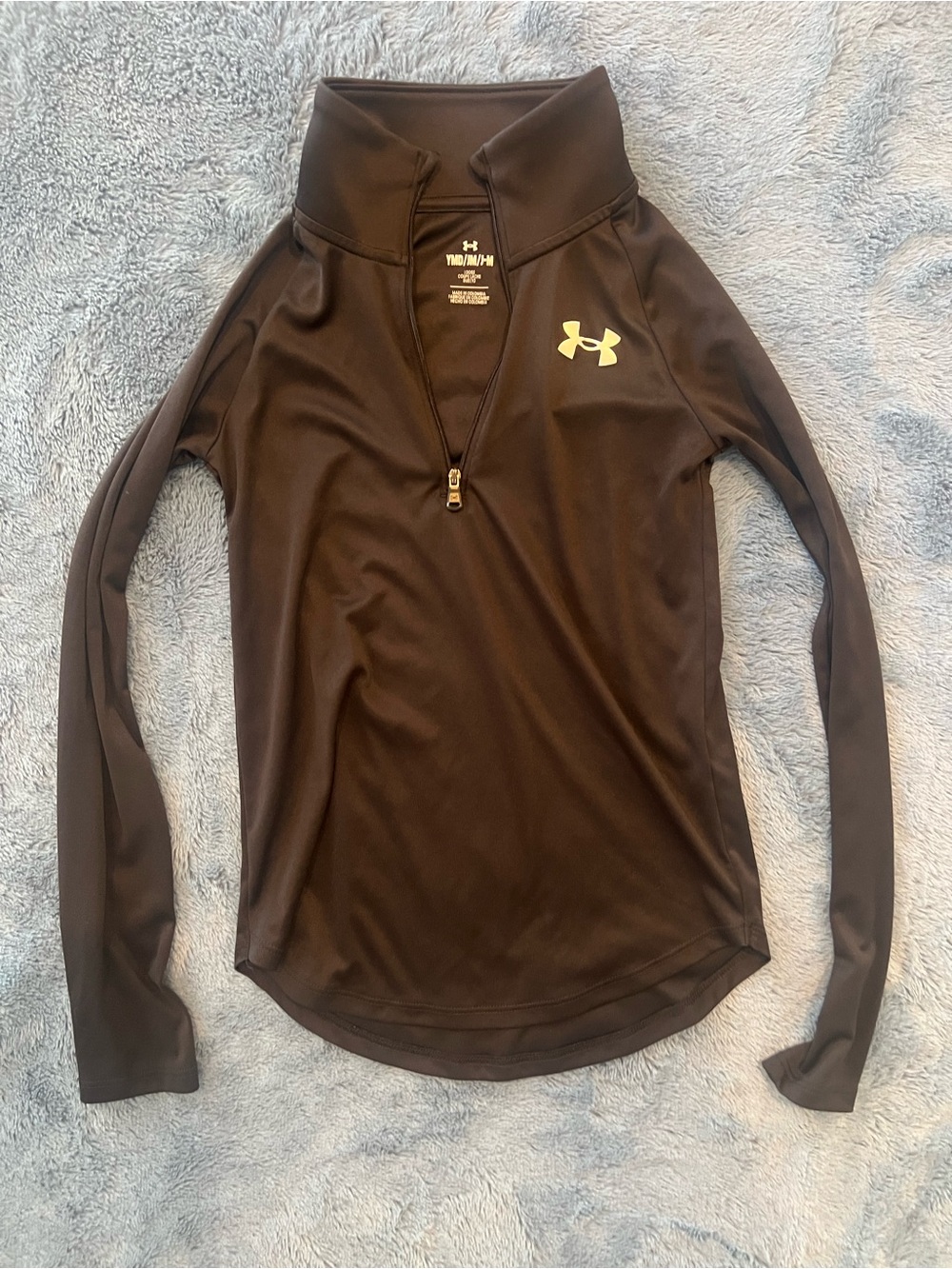 Under Armour Girls Black Quarter-Zip Performance Top
